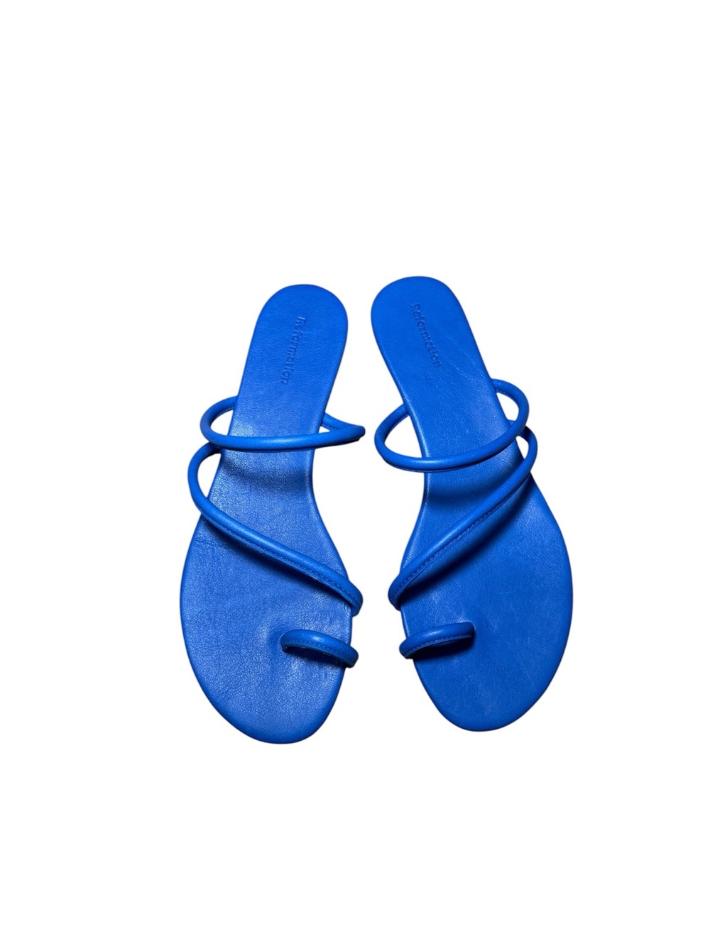 Reformation Ludo Toe Ring Strappy Flat Sandals - Cobalt Blue Size 6 - Picture 3 of 8